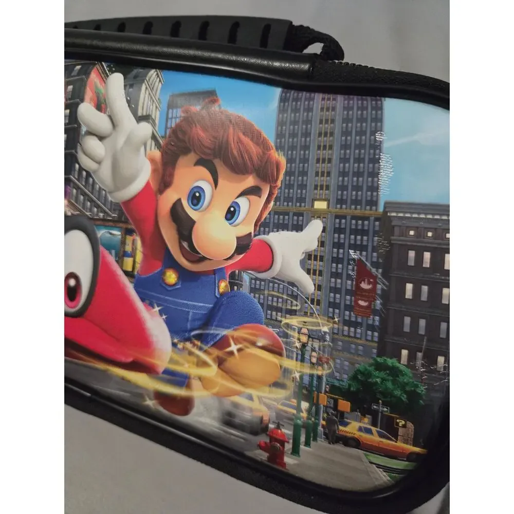 Super Mario Odyssey Nintendo Switch Case Carrying Zip close Video Game